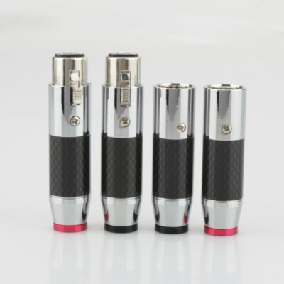 Carbon Fiber Rhodium Plated XLR Connector Plug Hifi Audio Kabel Audiophile