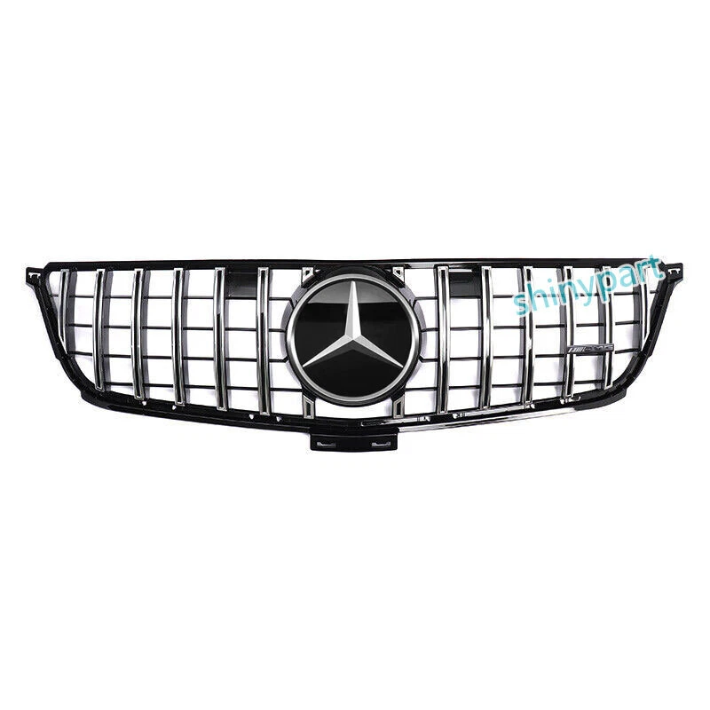 Grelha dianteira para 2012 2013-2015 Mercedes Benz W166 ML350 grade de para-choque com emblema - Imagem 4 de 4