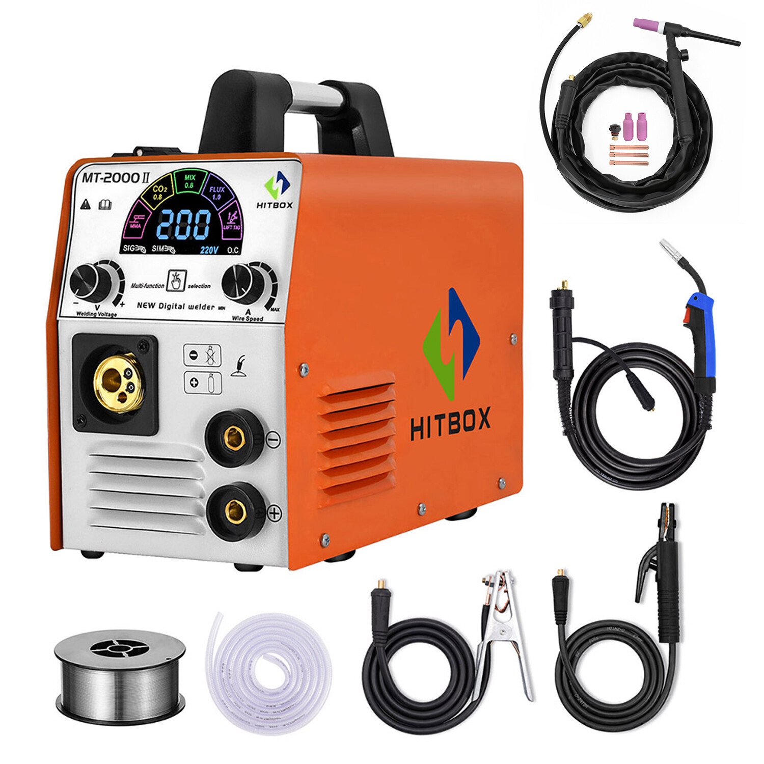 200A 4IN1 MIG Welder Gas Gasless MIG ARC MMA TIG Welder Inverter
