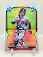 2023 Bowman Chrome 1st Jorge Burgos Refractor 208/499 Guardians ROOKIE Silver RC