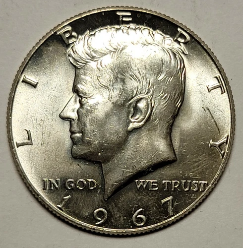 1967 Kennedy 40% Silver Half Dollar SUPERB GEM BU FREE SHIPPING!