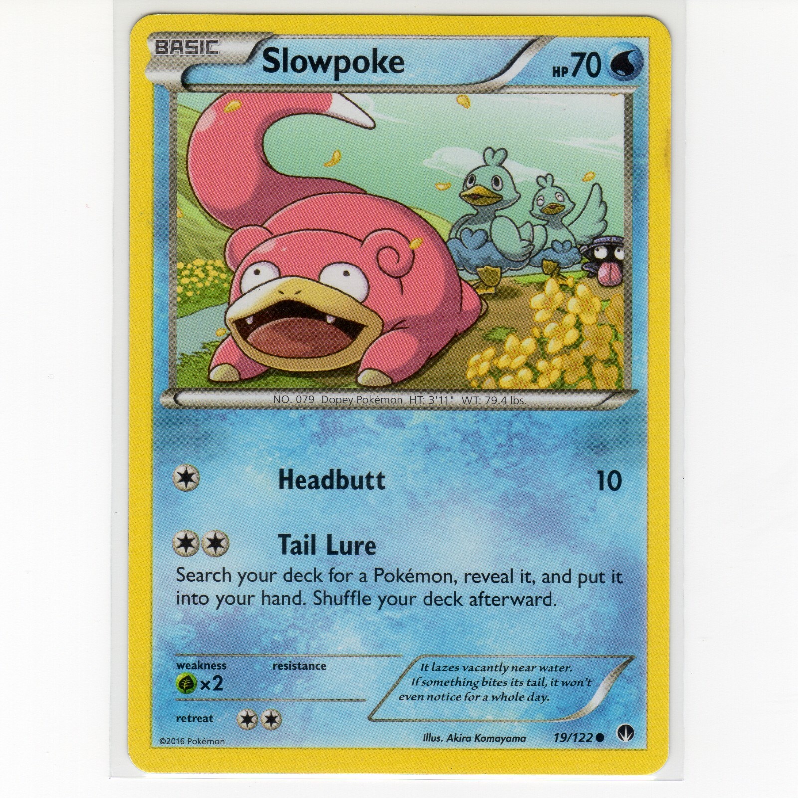 Pokémon TCG Slowpoke 19/122 XY BREAKpoint Regular Common Card EN-LP 2016