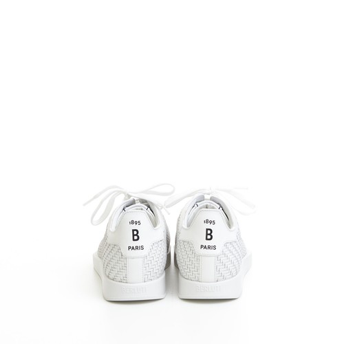 BERLUTI 1490$ White Braided Leather Stellar Low Top Sneakers - Picture 7 of 11