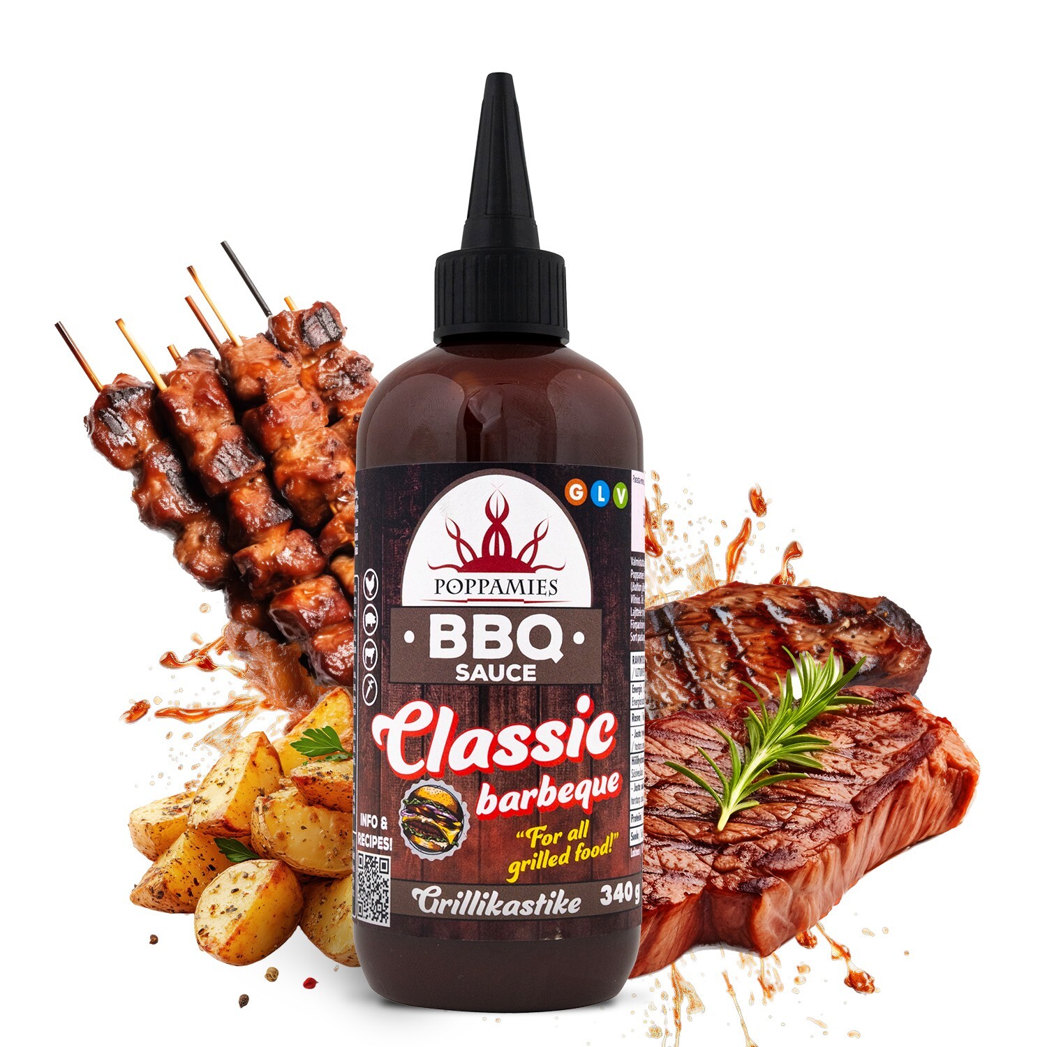 Classic BBQ Sauce 340g | Gluten-Free | For Meat Chicken & Veggies | Smoky Flavor