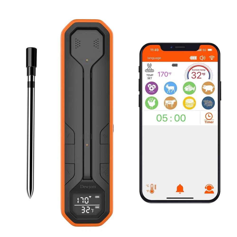 Wireless Meat Thermometer – Digital Cooking Thermometer with Wireless Probe –...