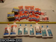 QTY 75: Mixed Lot of Glue Variety of brands, types  sizes 