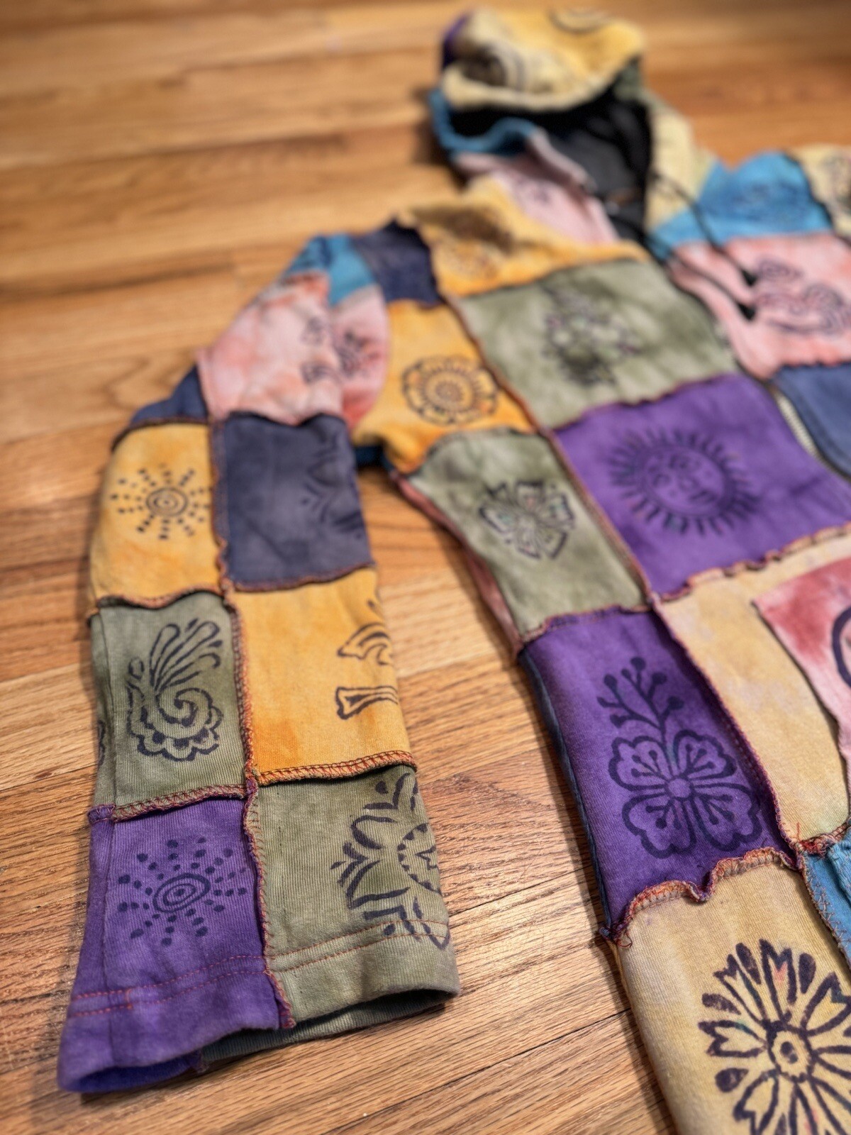 Rising International Long Zip Up Patchwork Fleece… - image 6