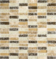 Mosaikfliese Beige Glasmosaik Naturstein Wand KüChe Bad Wc WB87-S1253 |1 Matte