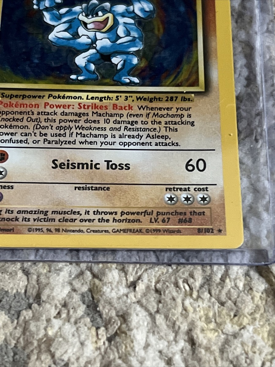 Machamp 8/102 1st Edition NM Holo Rare Base Set Pokemon Card 1999