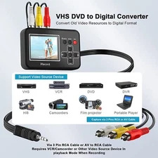 VHS to Digital Converter for VCR Video to Digital Converter Capture Video