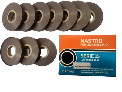 NASTRO PER LEGATRICE BIODEGRADABILE MAX 10 ROTOLI DA 26 MT SPESSORE 0,15 MM