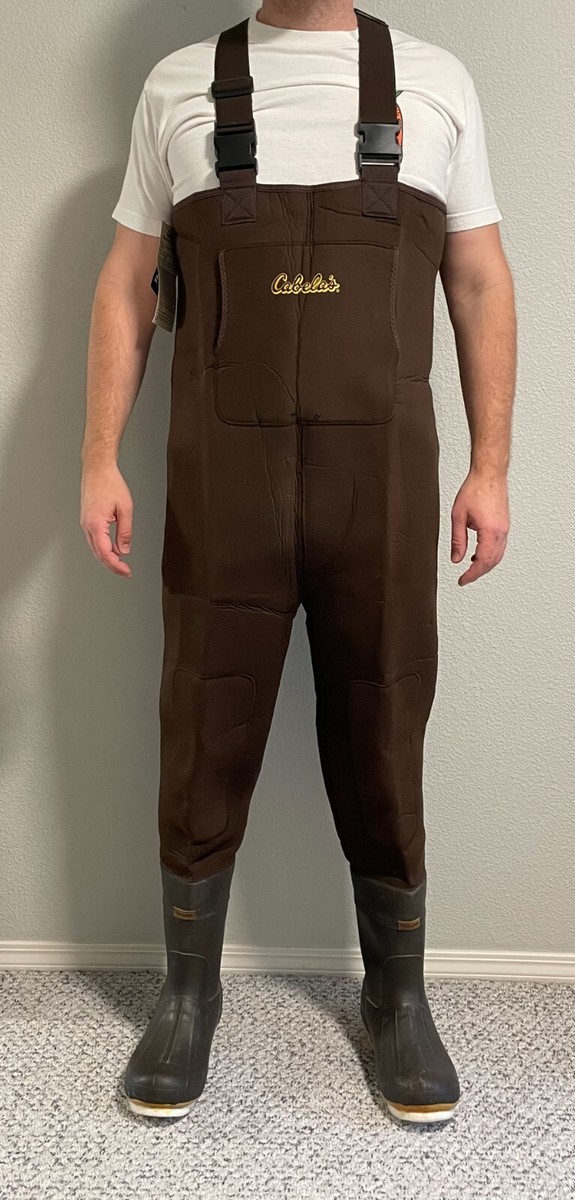 Cabela’s Brown Neoprene Chest Waders Size 13 S With Thinsulate Boots W/ Felt - Main Image