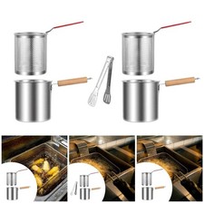 Friteuse, Poêle de Cuisine En Acier Inoxydable 3 L avec Panier-filtre pour