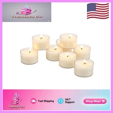 Long Burning 96 Pack Clear Cup Tea Light Candles - Unscented Smokeless
