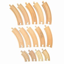BRIO / Thomas Wooden Railway   Lot of 14 Curved Track 6" and 3" Assorted Pieces