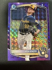2025 Bowman Chrome 1st PURPLE Geo Refractor Josh Knoth /250 #BCP-136 C68