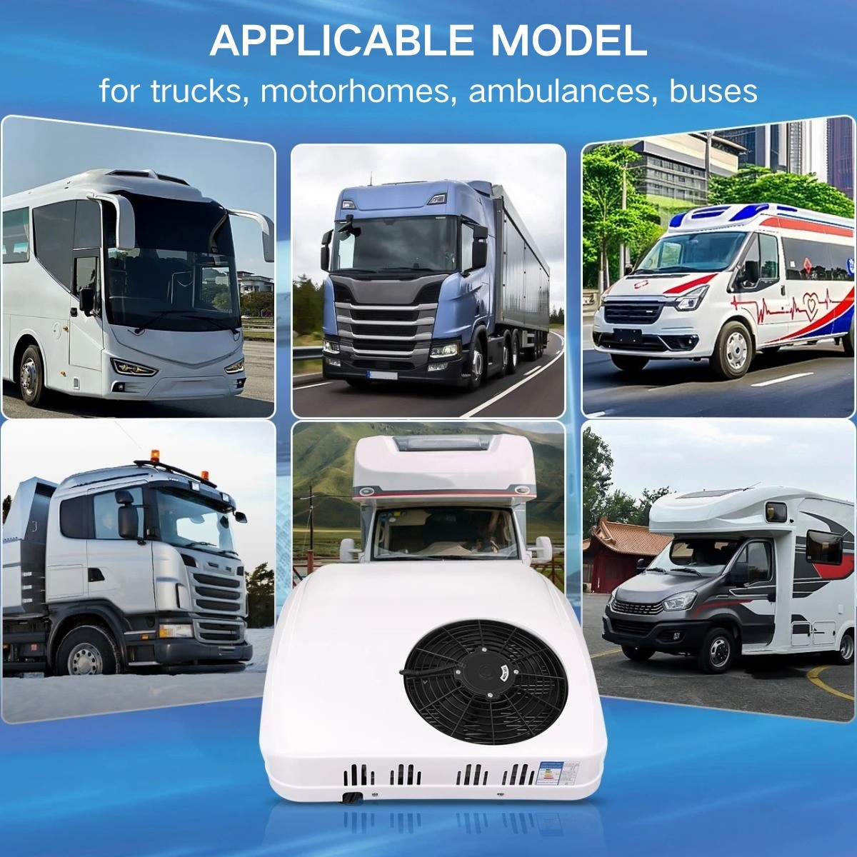 12000BTU 24V Rooftop DC Air Conditioner RV A/C Unit Non-Duct Cool & Heat 2 in 1