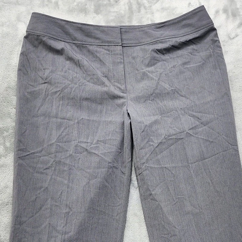 Liz Claiborne Pants Women 14 Gray Audra High Rise Wide Leg Trouser Office Career - Image 2 of 4