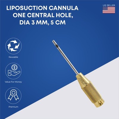 Liposuction Cannulas 5 One central hole Fat Transfer Dia 3 mm x Length 5 cm