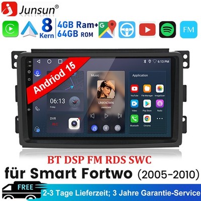 8Kern Carplay Autoradio Für Smart Fortwo 2005-2015 Android 15 GPS Navi RDS DAB+