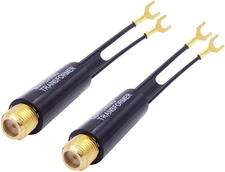 Fancasee 2-Pack Gold Plated 75 Ohm to 300 UHF/VHF/FM Black &