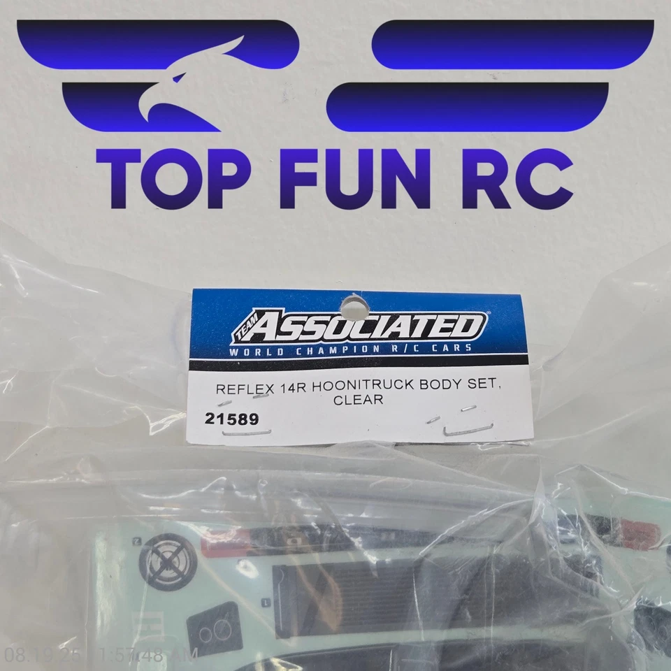 Team Associated 21589 Reflex 14R Hoonitruck Body Set Clear - Image 2 of 3
