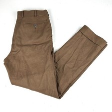 SUITSUPPLY Brescia Men's Trousers Sz 32 X 31 Brown 100 Linen
