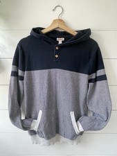 Cat Jack Kids 2-Button Pullover Cable Knit Cotton Sweater Youth size 16 Navy