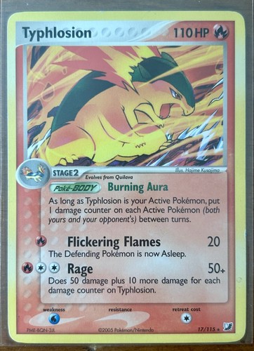 Pokemon Typhlosion 17/115 2005, Unseen Forces, Non-Holo (Lightly Played)