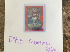 2023 Panini Prizm Draft Picks Devon Achane Rookie RC Red Cracked Ice Prizm