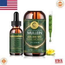 L Mullein Leaf Extract Liquid Drops Herbal Lung Cleanse Respiratory Support 60M