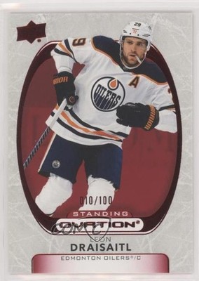 2021-22 Upper Deck Ovation Red Standing Ovation 10/100 Leon Draisaitl #79 02v3