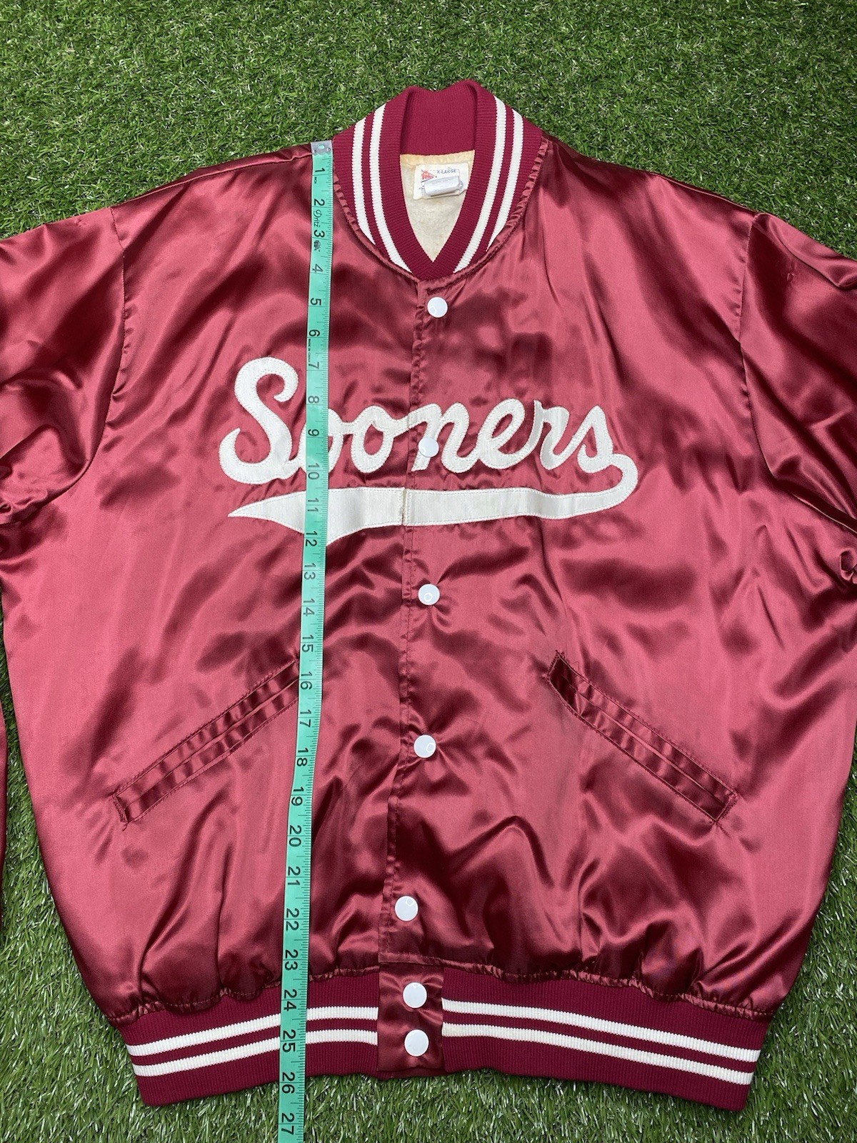 VINTAGE OKLAHOMA SOONERS Satin Jacket XL FELCO Made In USA