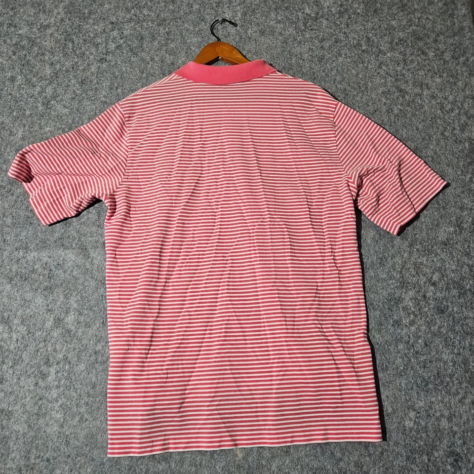Polo Golf Ralph Lauren Para Hombre Rojo Blanco Rayas Algodón Pima Polo Talla L Foto 3 de 4