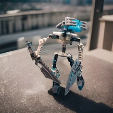 2005 LEGO Bionicle Toa Hordika Nuju 8741 Figurine Custom Build Swords 6"