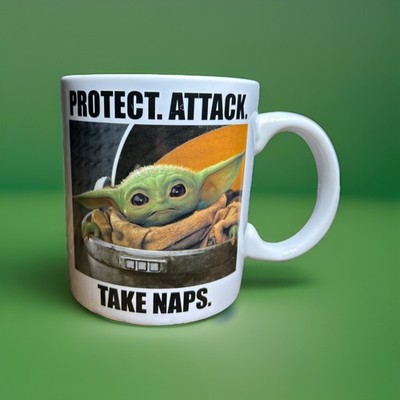 Baby Yoda Coffee Mug  Protect. Attack. Take Naps.  Star Wars Mandaloroan Gift