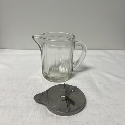 Vintage 1951 BLOOMFIELD IND., INC. M&K Glass Syrup Dispenser 5.25'' Tall