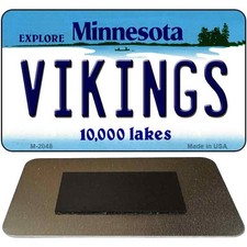 Vikings Minnesota State License Plate Tag Magnet M-2048 3.5" x 2" Magnet (M)