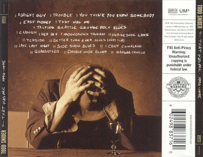 TODD SNIDER - THAT WAS ME: THE BEST OF TODD SNIDER 1994-1998 NEW CD