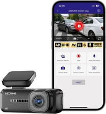 AZDOME M200 Max 4K Dash Cam - Voice Control WiFi 6 - Hardwire Kit Incl. - NEW