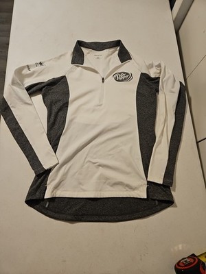 Dr Pepper / Sonic  1/4 Zip  Pullover Sport Tek Womens Medium White/ Gray (A997)