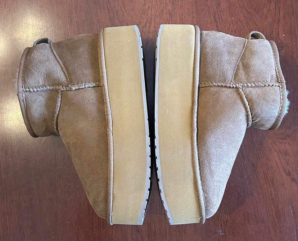 Emu Australia Stinger Micro Flatform Boots Tan Women's size 7 Free People New - Image 3 of 4