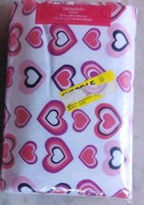 Valentine Tablecloths Measurement 60 X 84 In. Linear Heart White Oblong QTY:3