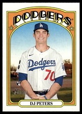2021 Topps Heritage DJ Peters RC Los Angeles Dodgers #532 12092