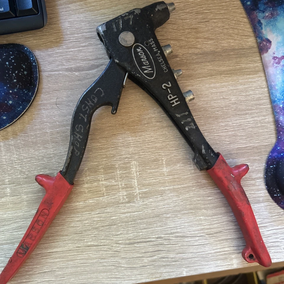 Pistola remachadora Marson Klik Fast HP-2 agarre rojo resistente herramienta de colección Foto 2 de 2