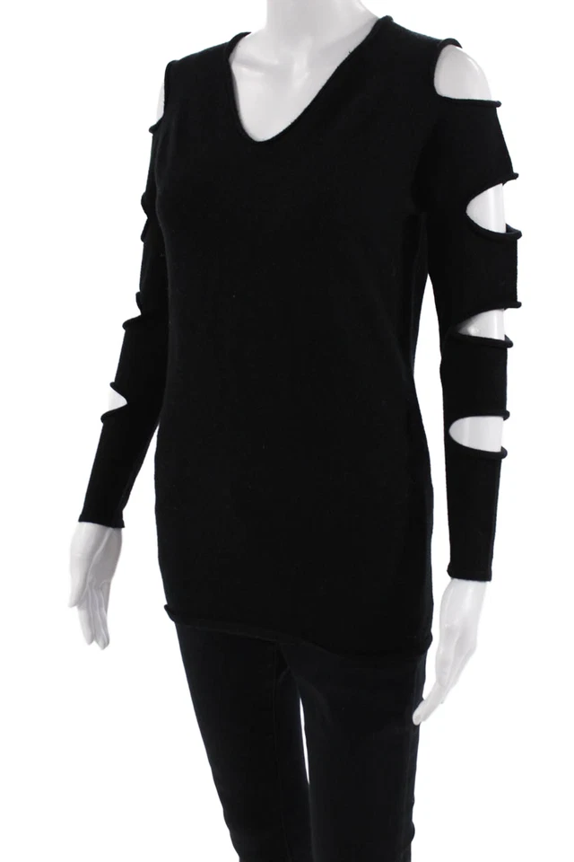 Love Token, Suéter Pullover Mujer Cuello en V Negro Manga Larga Gótico Talla S Foto 2 de 4