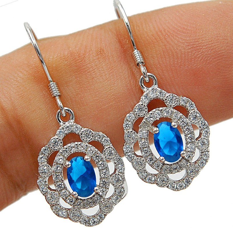 2CT Heat Treated Kyanite 925 Sterling Silver Earrings Jewelry QQ2-8