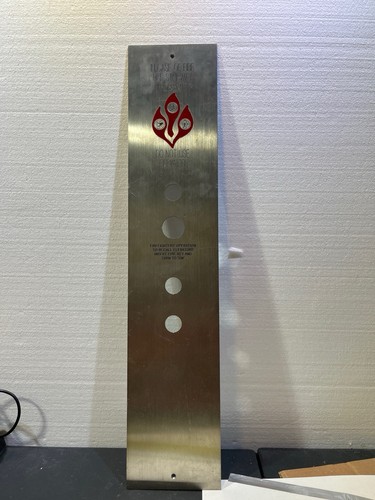 Stainless Steel Elevator Fire Recall Panel Faceplate Industrial Salvage 29 X 6