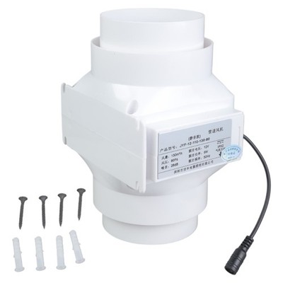 Quiet Inline Pipe Ventilation Exhaust Fan 12V For Bathroom Extractor Ventilation