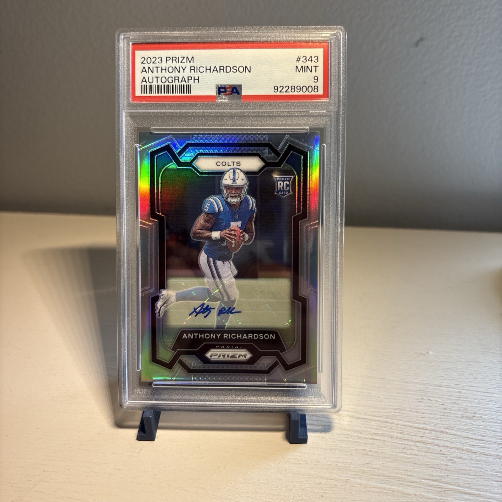 2023 Panini Prizm Anthony Richardson Auto RC Silver Rookie #343 Colts PSA 9